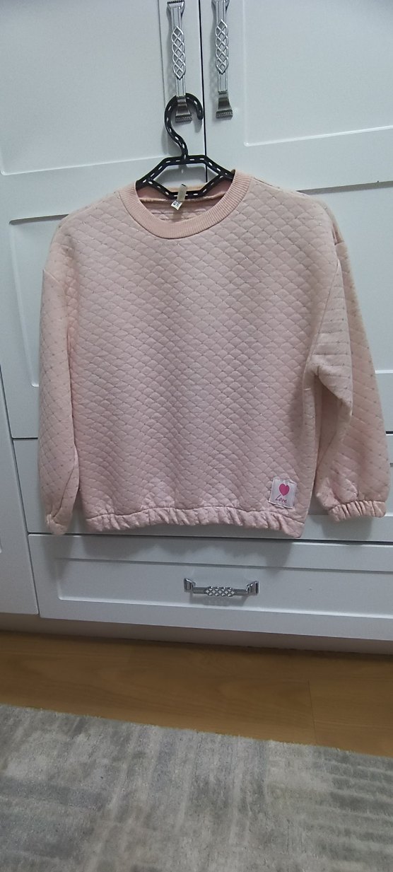 Kız Çocuk Pembe Örme Sweatshirt - Görsel 2
