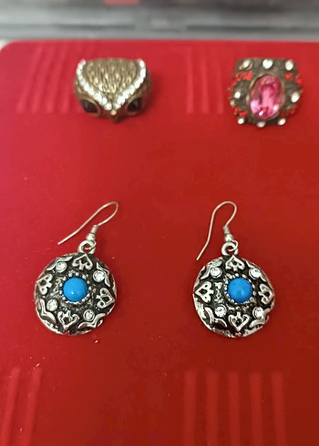 Turkuaz Boncuklu Etnik Midi Küpe - Görsel 2