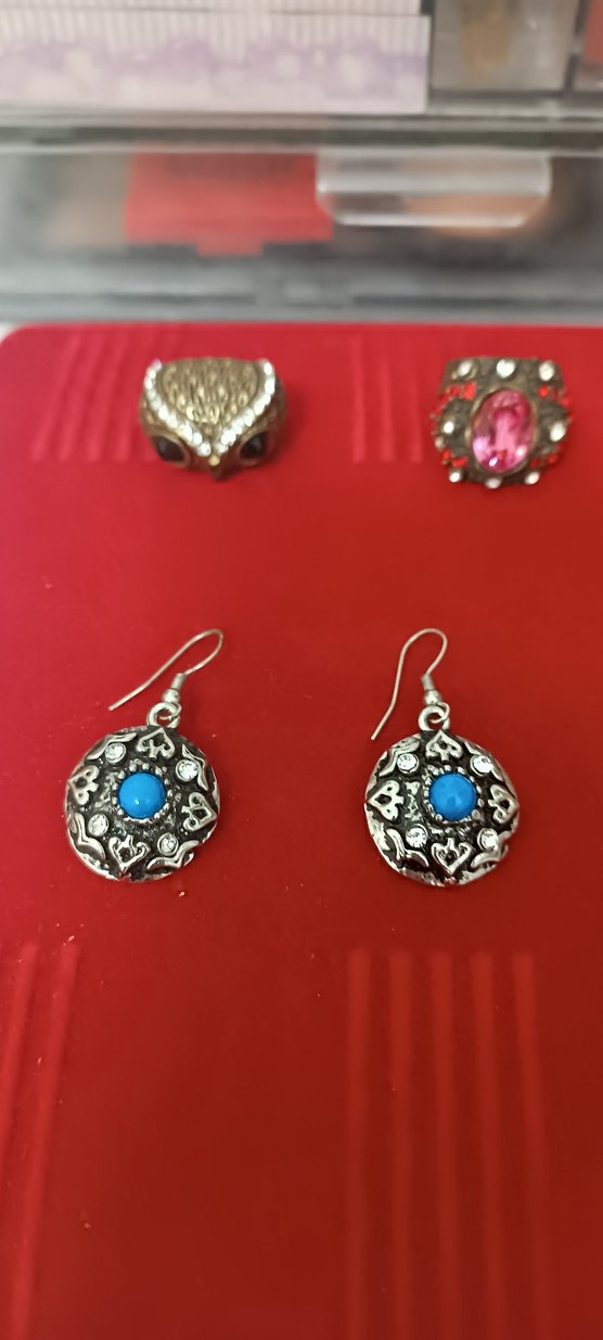 Turkuaz Boncuklu Etnik Midi Küpe - Görsel 2