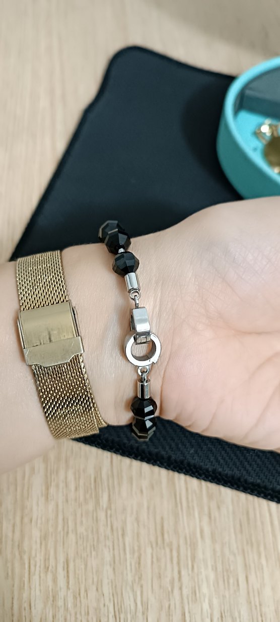 Siyah Boncuklu Gotik Bileklik - Görsel 5