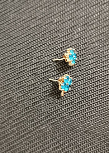 Mavi lotus Mini Kadın Küpeler - Görsel 4