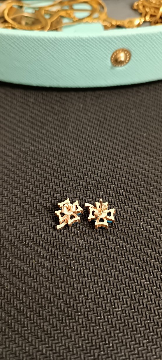 Mavi lotus Mini Kadın Küpeler - Görsel 5