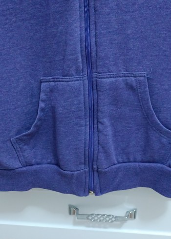 Kız Çocuk Mor Kapüşonlu Fermuarlı Sweatshirt - Görsel 5