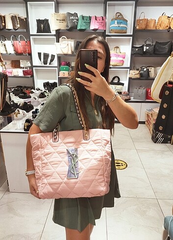 Ysl Pudra Pembe Kapitone Çanta 