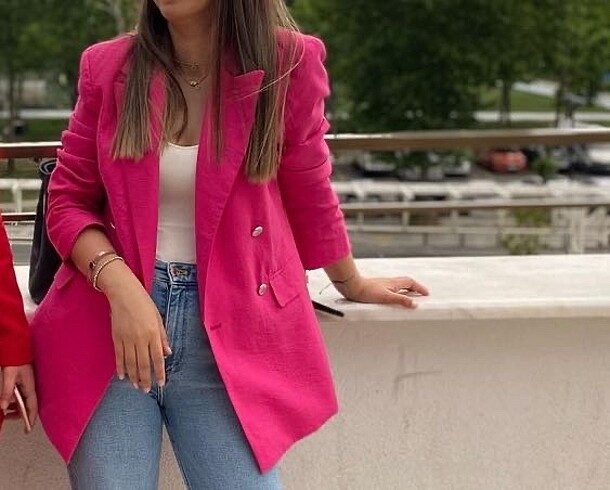 Pembe Blazer Ceket