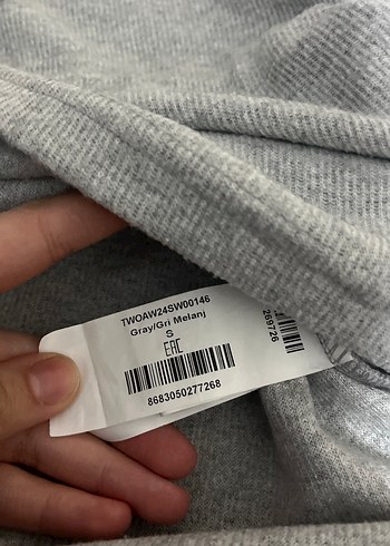 Gri Yüksek Yaka Kadın Sweatshirt - Görsel 4