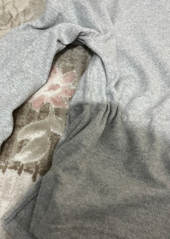 Gri Yüksek Yaka Kadın Sweatshirt - Görsel 2