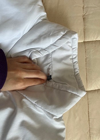 Beyaz Fermuarlı Kadın Ceket mont - Görsel 5