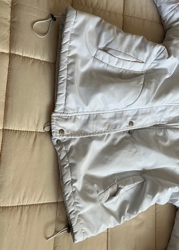 Beyaz Fermuarlı Kadın Ceket mont - Görsel 2