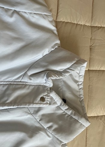 Beyaz Fermuarlı Kadın Ceket mont - Görsel 4