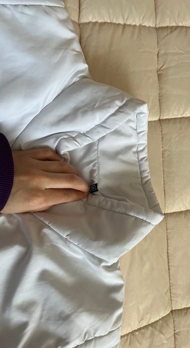 Beyaz Fermuarlı Kadın Ceket mont - Görsel 5