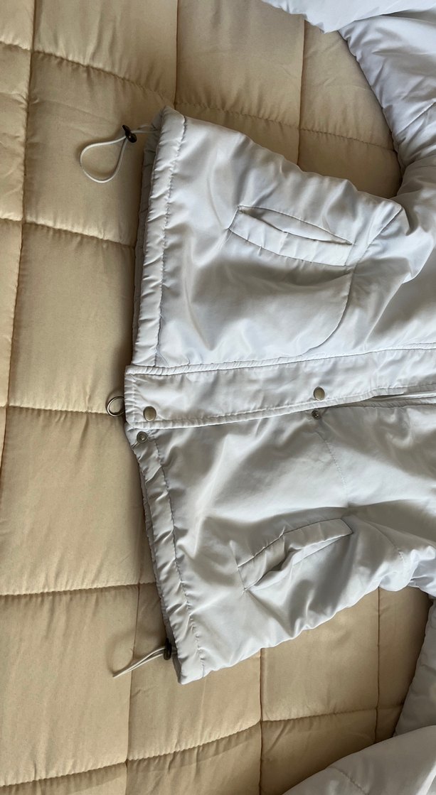 Beyaz Fermuarlı Kadın Ceket mont - Görsel 2