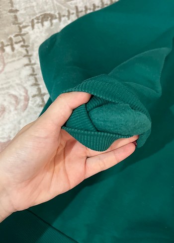 l Beden yeşil Renk Kadın Koyu Yeşil Bisiklet Yaka Sweatshirt