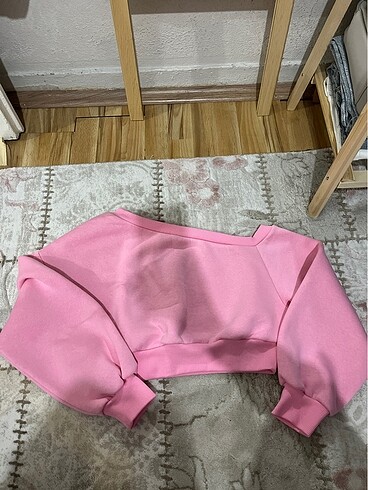 Tek omuz pembe sweat