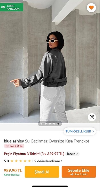 s Beden gri Renk Kısa trençkot