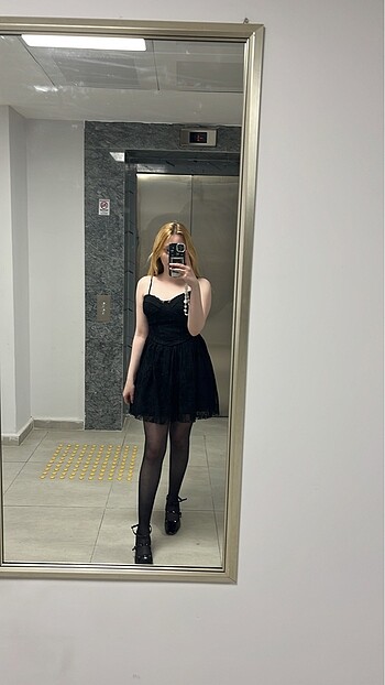 s Beden dantelli siyah gotik elbise