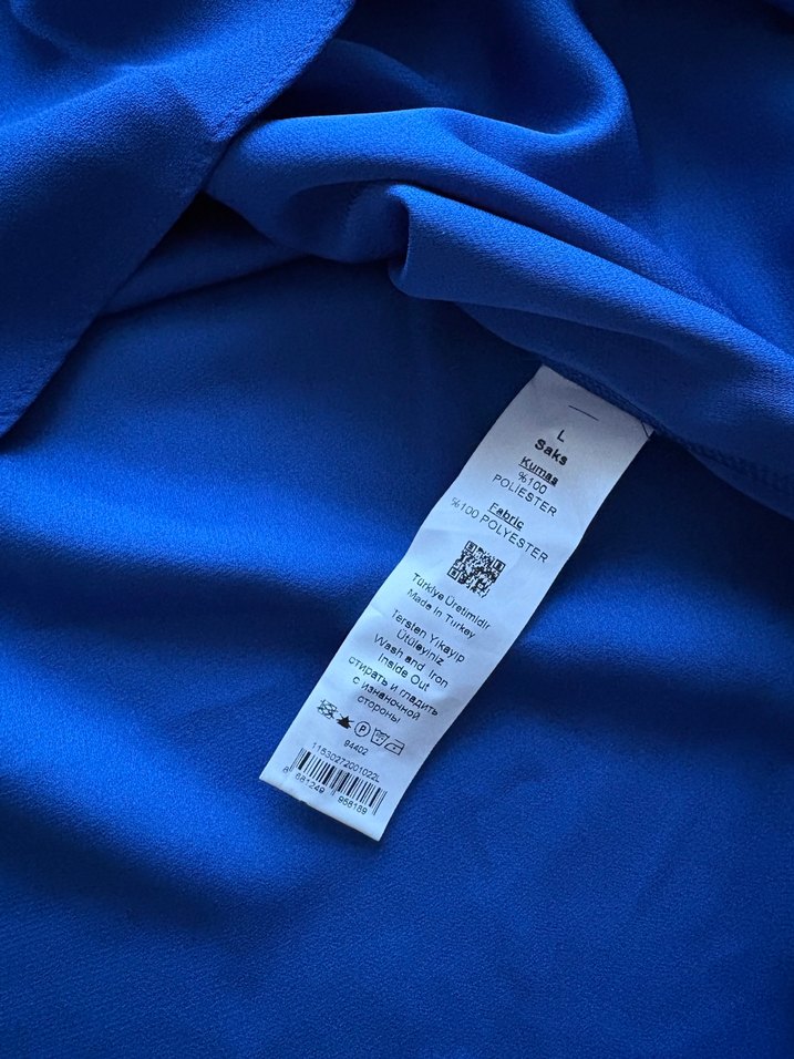 Adil Işık ADL, straplez kol, Mavi, Kısa Kollu, Fırfırlı Bluz - Görsel 3