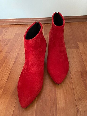 Hiç giyilmez mini topuk Kırmızı bootie
