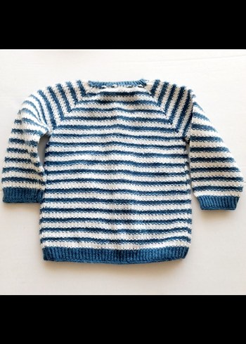 Mavi Beya Erkek Çocuk Çizgili Örgü Kazak - Görsel 3