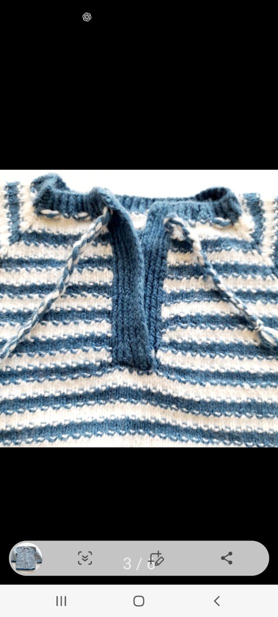 Mavi Beya  Erkek Çocuk Çizgili Örgü Kazak - Görsel 4