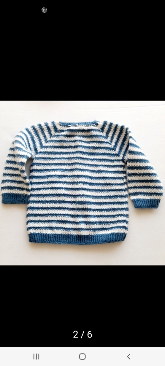 Mavi Beya  Erkek Çocuk Çizgili Örgü Kazak - Görsel 3