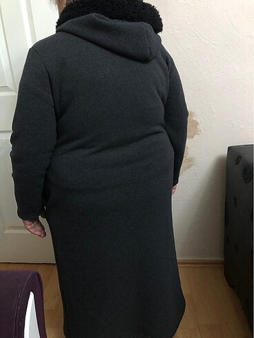xl Beden Uzun kadın kapşınlu ceket