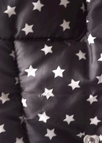 Kapüşonlu Puantiyeli Siyah Kız Mont - Görsel 4