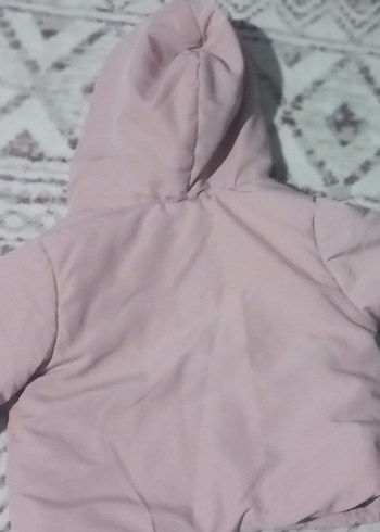 Kız Çocuk Pembe Kapüşonlu Kürklü Mont - Görsel 3