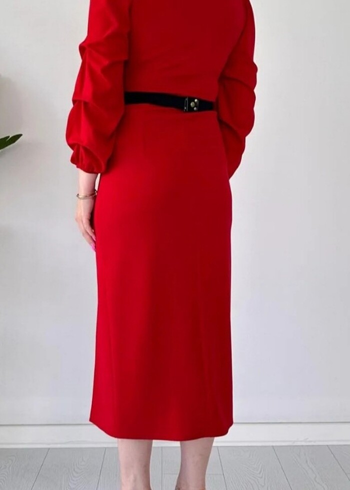 Kırmızı Şık elbise - Görsel 2