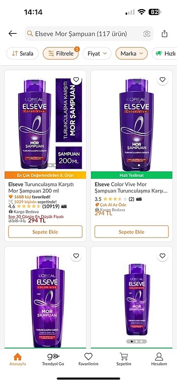 L'Oréal Paris Loreal elseve mor şampuan