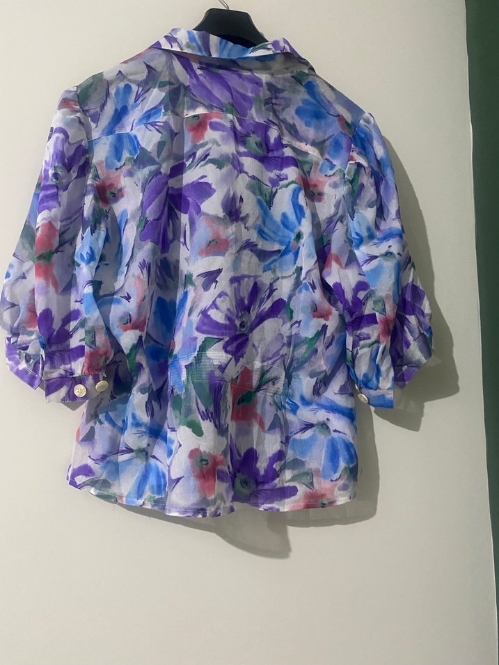 Düğmeli, Yakalı, Renkli Kadın Gömlek - Görsel 2