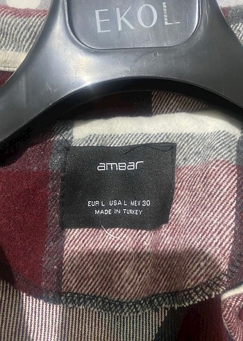 Düğmeli Bordo Gri Ekose Oversize Kadın Gömlek - Görsel 3