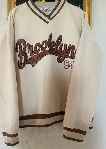 Brooklyn Baskılı Kahverengi Sweatshirt - Görsel 2