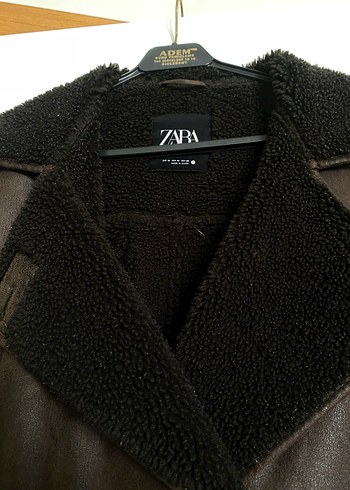 Zara Kahverengi Kürklü Deri kaban - Görsel 3