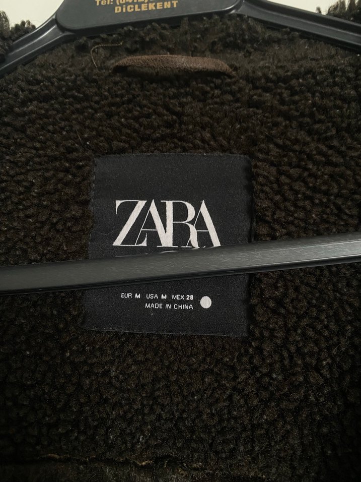 Zara Kahverengi Kürklü Deri kaban - Görsel 4