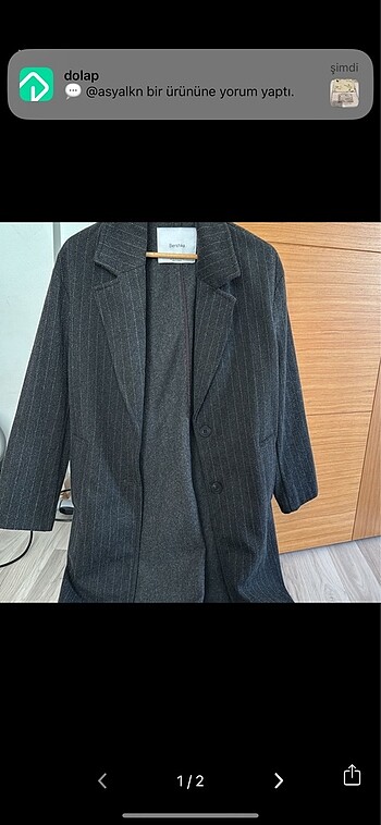 Bershka İnce Uzun Kaban Ceket