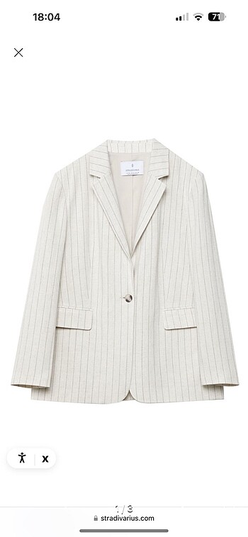 Stradivarius Kadın Blazer Keten Çizgili