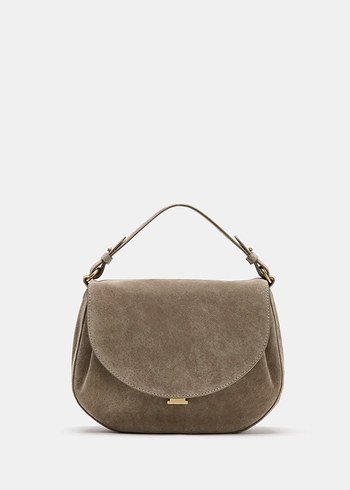 Zara Minimalist Bej Suet Omuz Cantasi