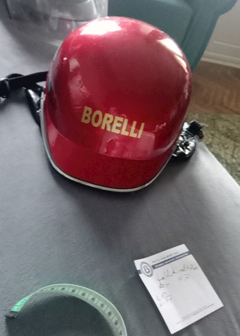 Renkli kırmızı Borelli Biker Kask - Görsel 3