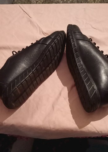 siyah bot tarzı Erkek Bağcıklı yanden fermuarlı ayakkabı - Görsel 7