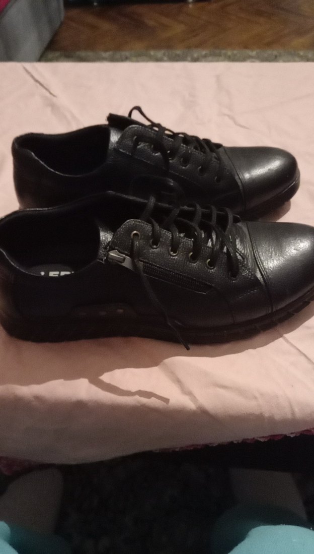 siyah bot tarzı Erkek Bağcıklı yanden fermuarlı ayakkabı - Görsel 2