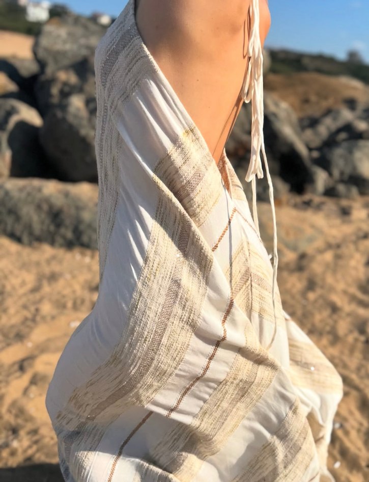 Özel Tasarım Bali Pamuğu Işıltılı Elbise - Görsel 4