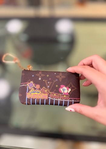 Louis Vuitton Kahverengi Baskılı Deri Fermuarlı Kadın Cüzdanı