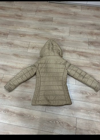 Bej Kapüşonlu Kadın Kışlık Mont - Görsel 6