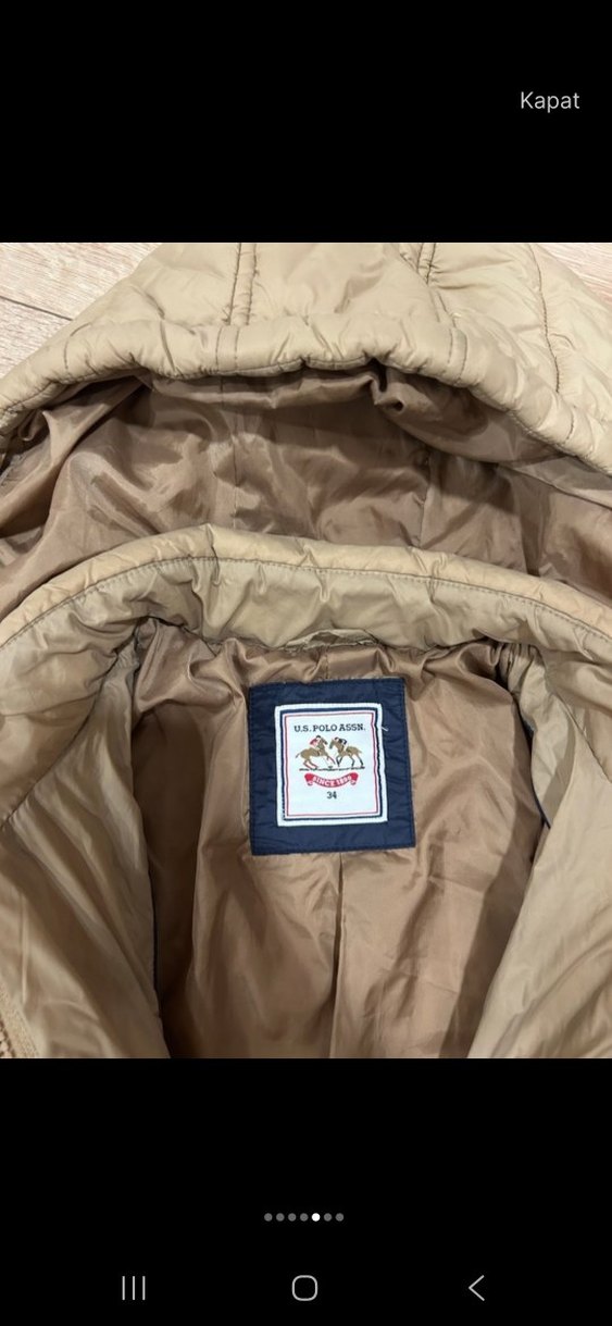 Bej Kapüşonlu Kadın Kışlık Mont - Görsel 4