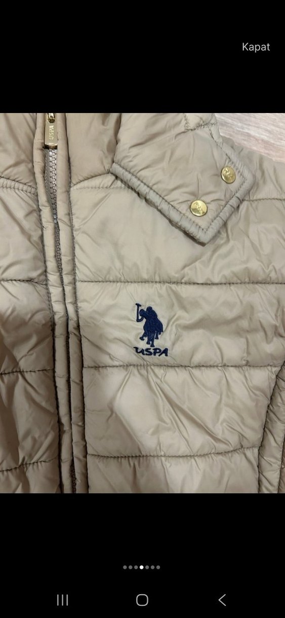 Bej Kapüşonlu Kadın Kışlık Mont - Görsel 2