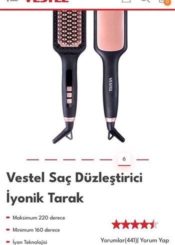 Siyah Saç Düzleştirici Fırça - Görsel 8