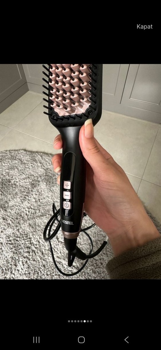 Siyah Saç Düzleştirici Fırça - Görsel 3
