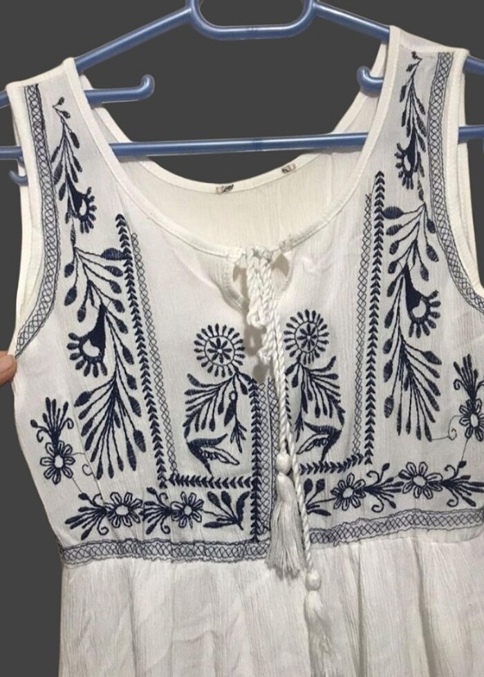 Şile bezi otantik işlemeli elbise. astarsız. - Görsel 2
