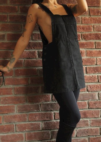 Kısa kot tulum - Görsel 6